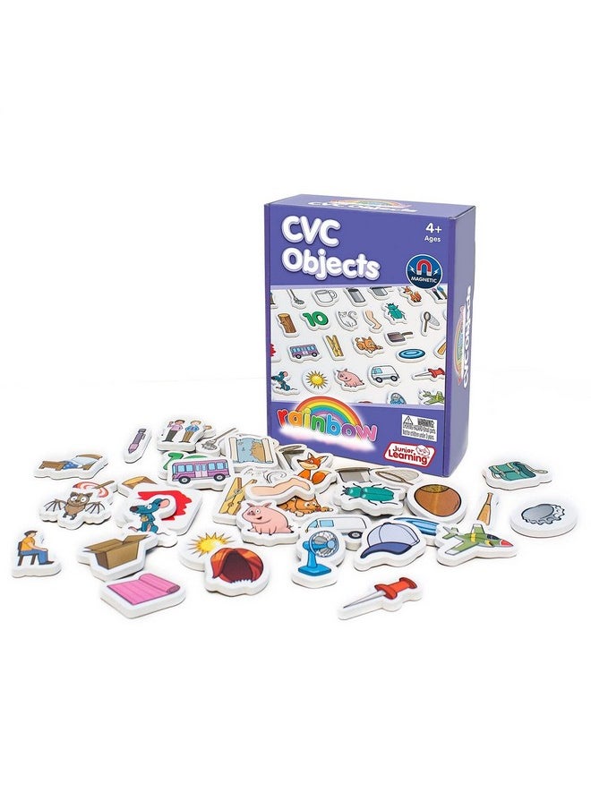 Junior Learning - Rainbow Cvc Objects Magnetic Foam Set, 40 Pieces, Ages 4-5, Phonics, Pre K-K - Image 1