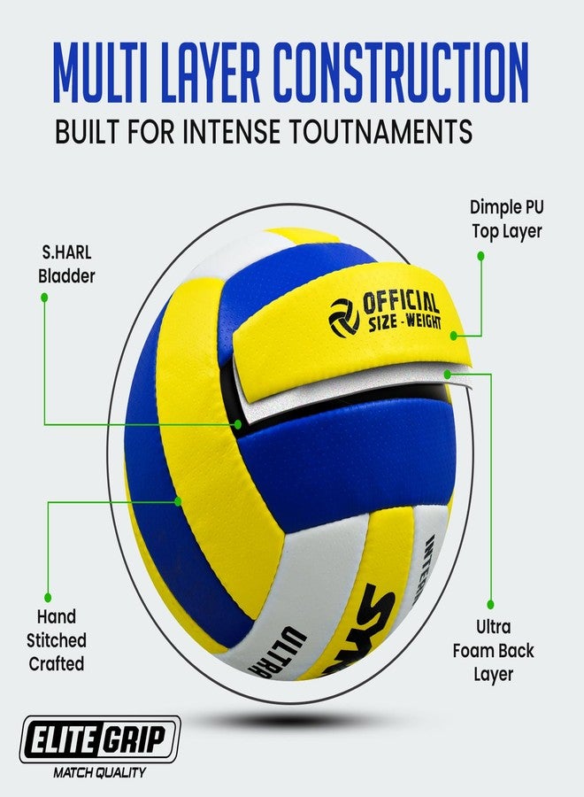 Synco Ultra PU Volleyball Size 4 | Soft Touch Hand Stitched Volleyball Ball for Training & Match Practice | 18 Panel Indoor Outdoor Volley Ball for Youth & Adults - Image 5