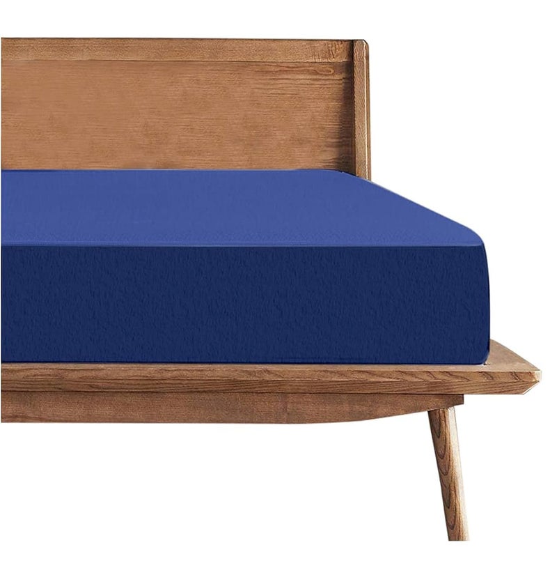 Trance Cotton Feel Terry Ultra Soft Waterproof Mattress Protector | Breathable - Hypoallergenic Mattresses Cover (72x84 inch | 6x7 feet, Classic Blue - Pack of 1) - Image 1