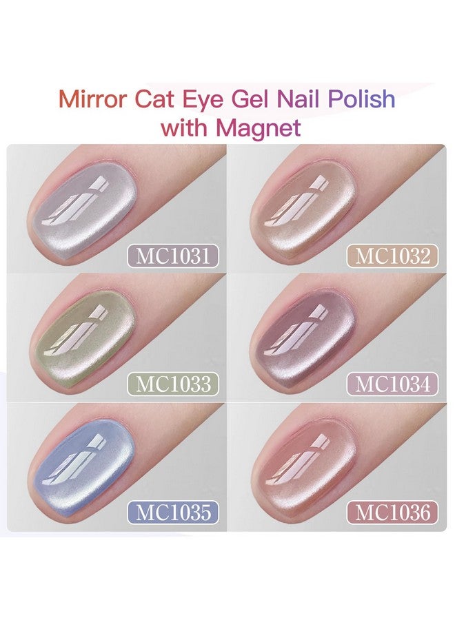 دابل ريذم مجموعة طلاء أظافر جل عين القطة مكونة من 6 ألوان لامعة مع مغناطيس 9D طلاء أظافر مغناطيسي عاكس ثلاثي الأبعاد (طقم فضي وأزرق برتقالي وأخضر وأرجواني وردي 24) - Image 4