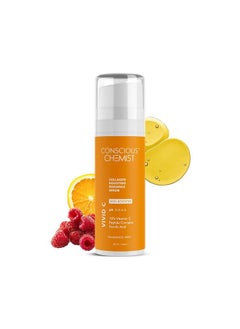 CONSCIOUS CHEMIST 10% Vitamin C Serum | 30Ml | Serum For Glowing Skin, Vitamin C Serum For Oily Skin, Anti Aging Serum With Ferulic Acid, Dark Circles & Fine Lines, Serum For Men & Women - Vivid C  - Image 1
