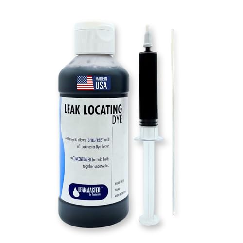 Leakmaster Pool Leak Detection Kit – 8 oz Blue Dye with Reusable Syringe – High-Visibility Leak Finder for Pools, Hot Tubs & Spas – 40+ Refills– Professional Water Tracing Tool - Image 1