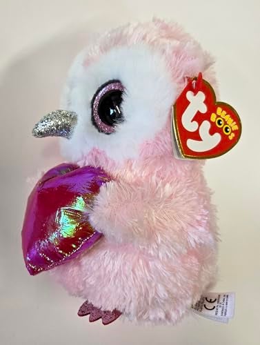 Ty Beanie Boo Whisper The Owl with Heart for Valentines 20266 - Image 5
