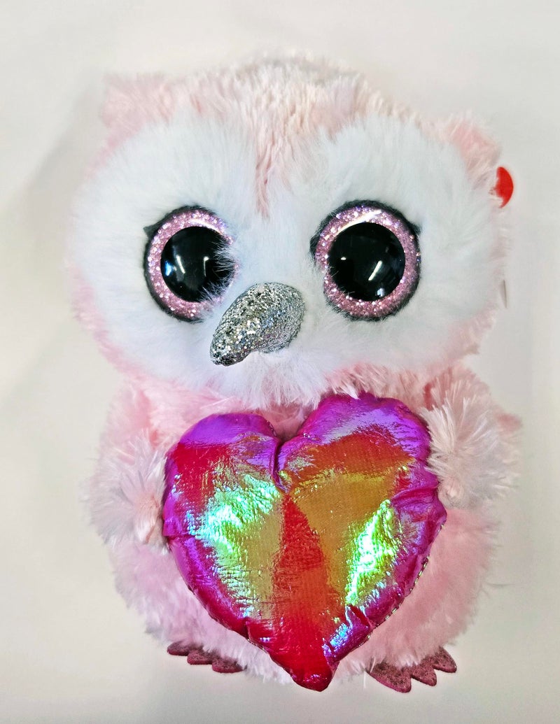 Ty Beanie Boo Whisper The Owl with Heart for Valentines 20266 - Image 3