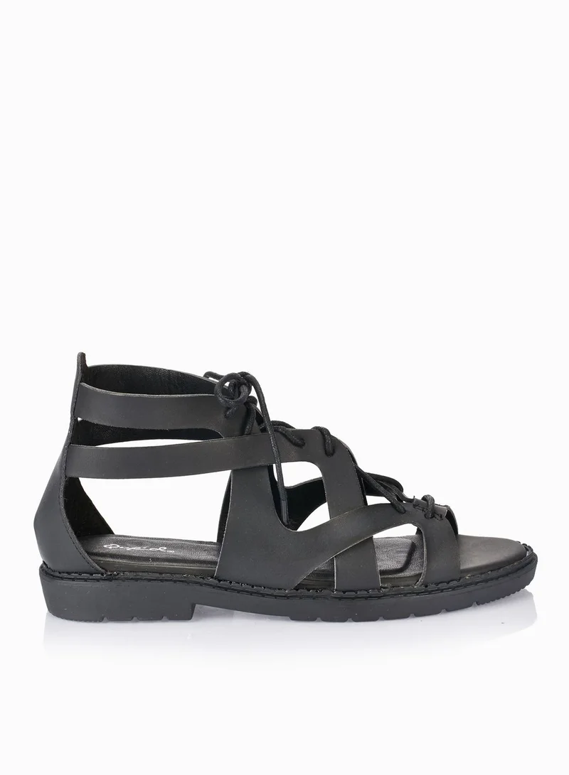 Qupid Gladiator Lace Up Sandals