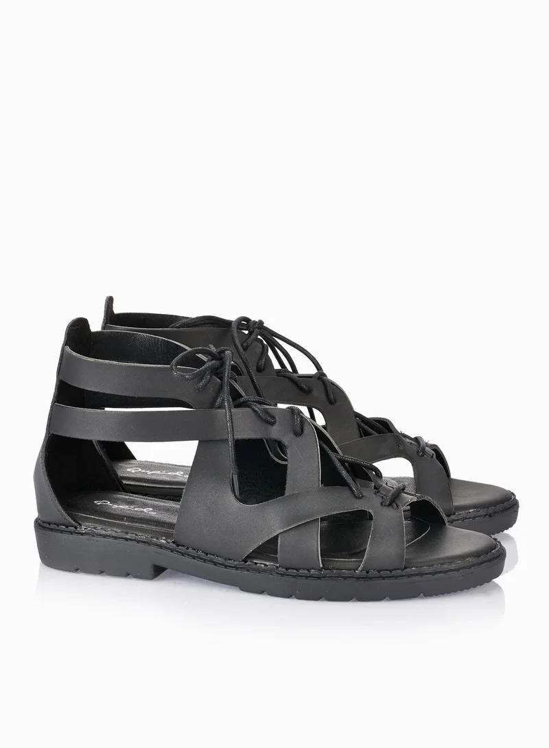 Qupid Gladiator Lace Up Sandals