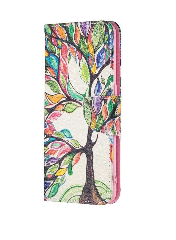 Case for Oppo Reno5 Colored Drawing Pattern Horizontal Flip Leather Cover With Holder & Card Slots & Wallet Tree Life  - Image 2
