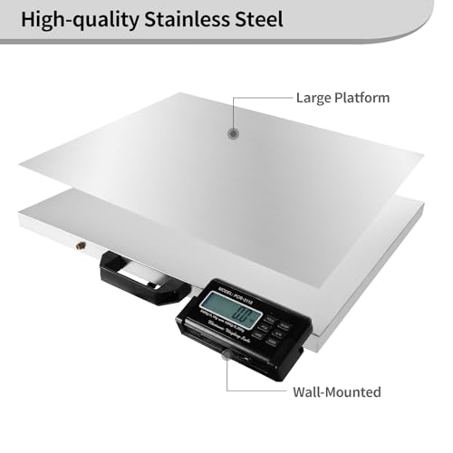 Carivia Digital Livestock Scale 660Lbs x 0.2Lbs,21'' x 17'' Veterinary Scale Pet Vet Scale Stainless Steel Platform Animal Scale,Electronic Postal Scale, Industrial Floor Scale - Image 2