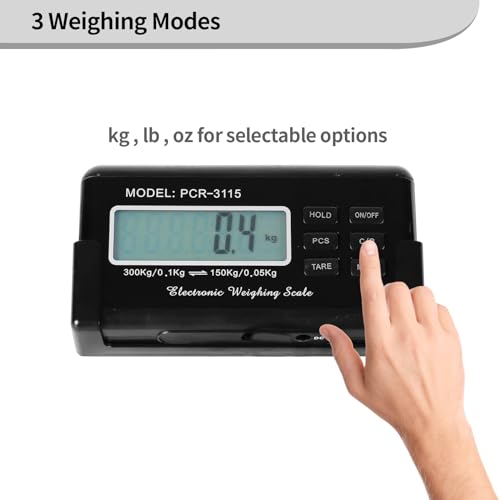 Carivia Digital Livestock Scale 660Lbs x 0.2Lbs,21'' x 17'' Veterinary Scale Pet Vet Scale Stainless Steel Platform Animal Scale,Electronic Postal Scale, Industrial Floor Scale - Image 4
