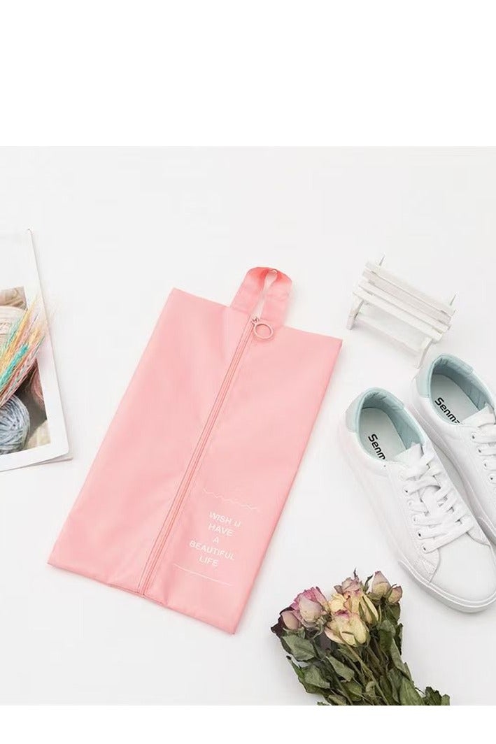 Travel Storage Shoe Bag 4pcs Portable Shoe Bag Dust proof Shoe Organizer Bags for Men and Women Shoes-Beige,Pink  - Image 3