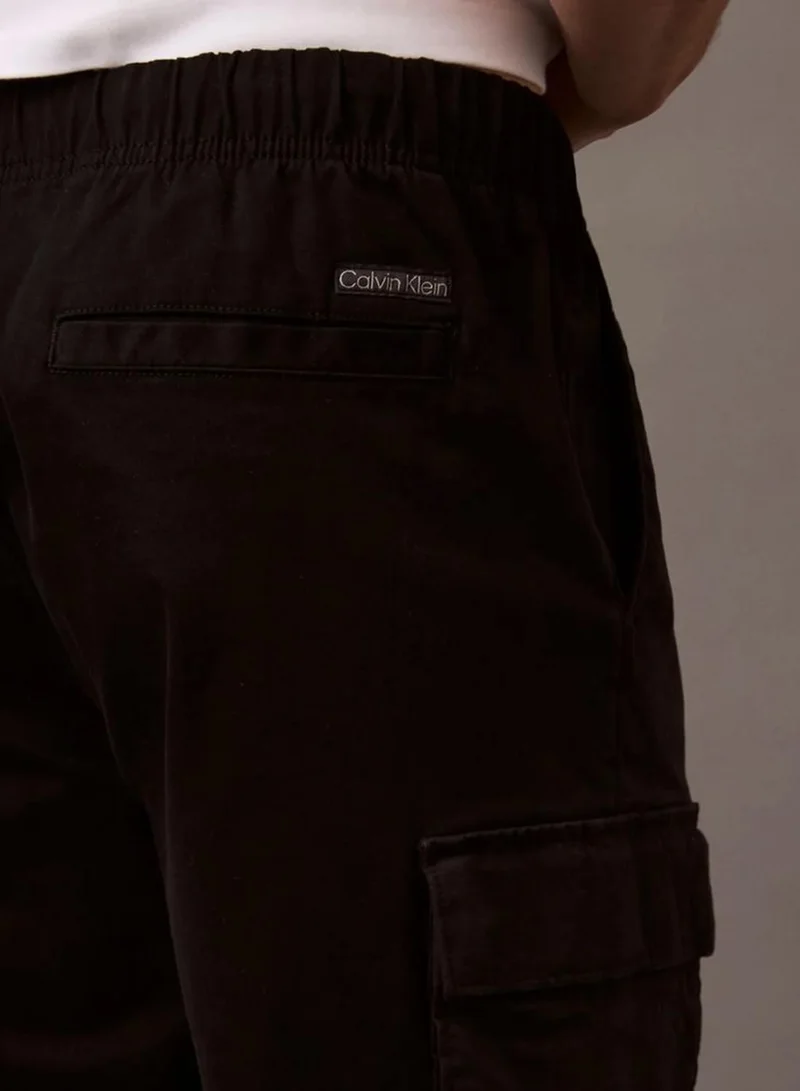 Calvin Klein Black Cotton Twill Cargo Shorts for Men | Best Price UAE