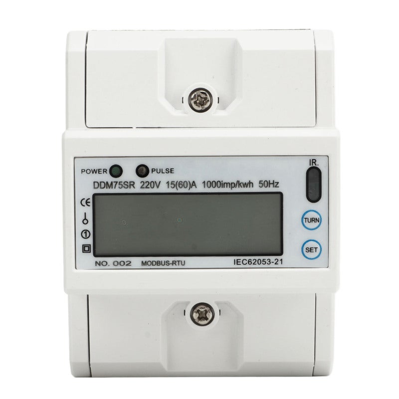 Single Phase Digital Energy Meter: 220V 50Hz 15-60A, Accurate Level 1 Measurement - Adjustable Settings & 20+ Years Data Storage, LCD Display for Indoor Electrical Monitoring - Image 5