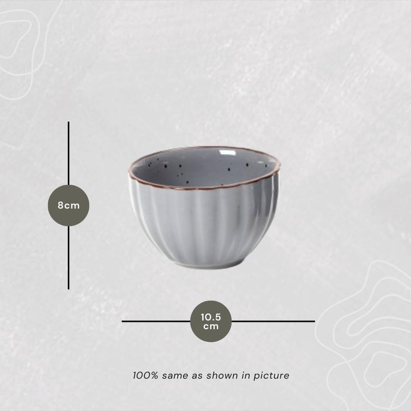 Beyond Homes Ceramic Serving Bowls Set Medium Size Microwave Safe Metallic Finish Serving Bowls for Soup Snacks Cereal Dinnerware Color Metallic Grey Brown - Image 4