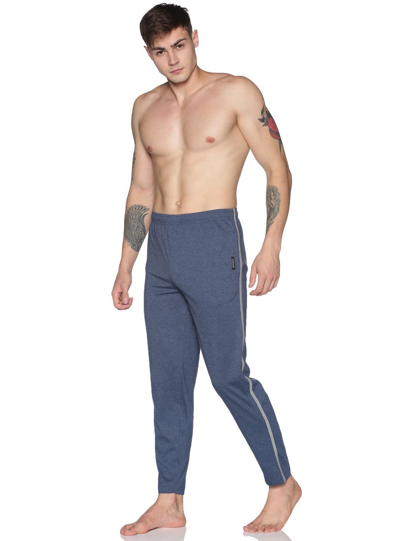 Dollar Mens Cotton Track Mid Rise Regular Pants (Pack of 1) Blue Melange, Medium - Image 5