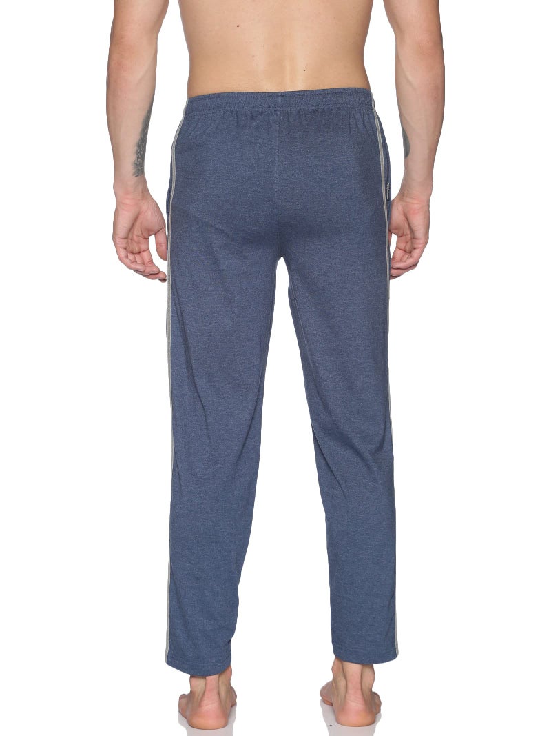 Dollar Mens Cotton Track Mid Rise Regular Pants (Pack of 1) Blue Melange, Medium - Image 3
