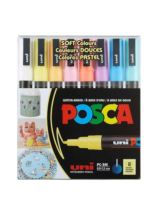 بوسكا مجموعة أقلام تلوين بوسكا، 8 ألوان، PC-3M ناعمة وناعمة - Image 1
