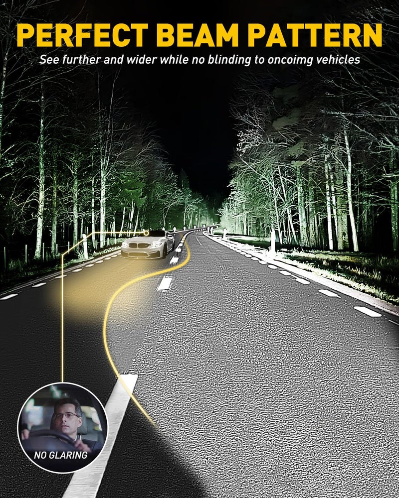 AUXITO مصابيح AUXITO H4 للسيارة 9003، 900% أكثر سطوعًا، 6500K أبيض بارد، حجم هالوجين مصغر 1:1 9003، توصيل وتشغيل، عبوة من 2 - Image 3