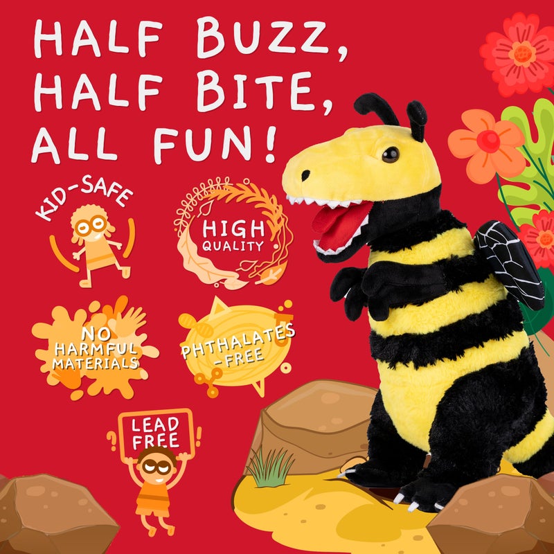 Randimals Plush Toy Stuffed Animal Mix Bee Tyrannosaurus Hybrid Stuffed Animals for Girls Boys Huggable Soft Animal Characters Cute Plushies Unique Toys for Discovery Adventure - Image 5
