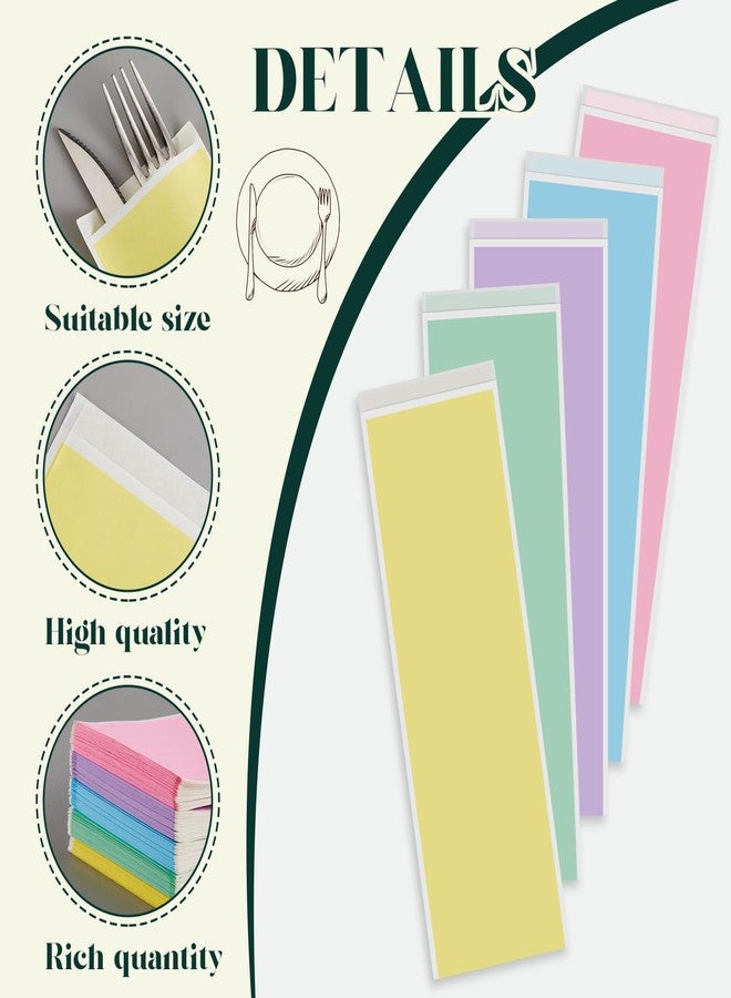 Maitys 500 Pcs Pastel Silverware Bags, 5 Assorted Colors - 10.24"x3.15" Greaseproof Paper Sleeves for Utensils, Churro, Cookie, Party Supplies, Table Setting - Image 5