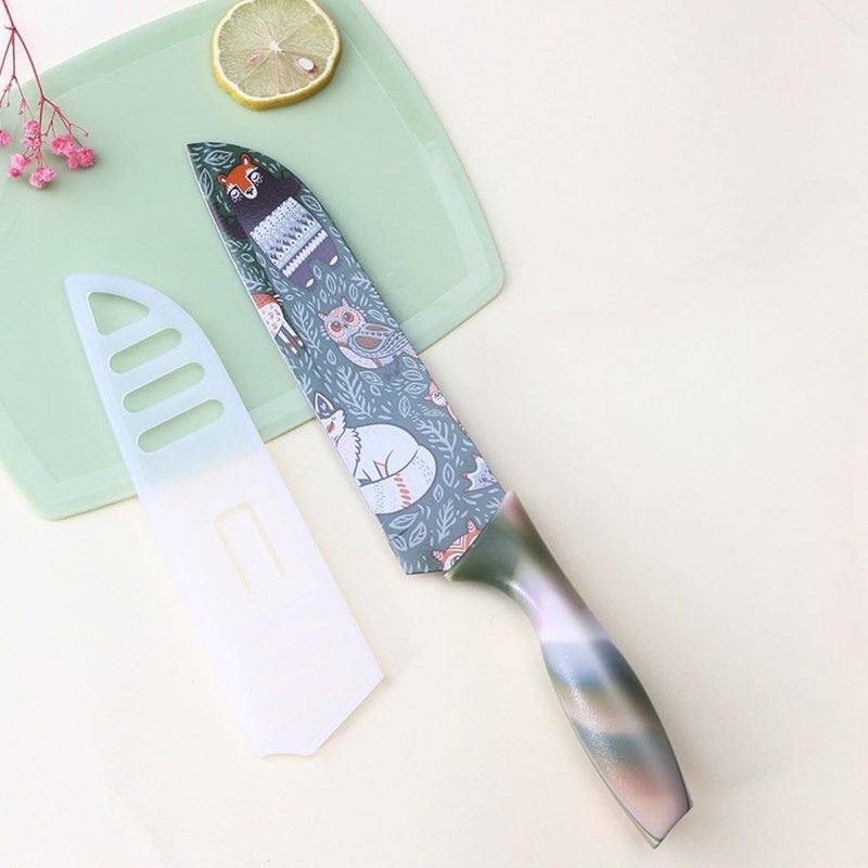 Capmora Premium Stainless Steel Kitchen Knife Set Chefs Knife Butcher Knife Sharp NonStick Soft Handles Cutting Meat Heavy Duty Blade Butcher Meat Knife_L_A Green - Image 1
