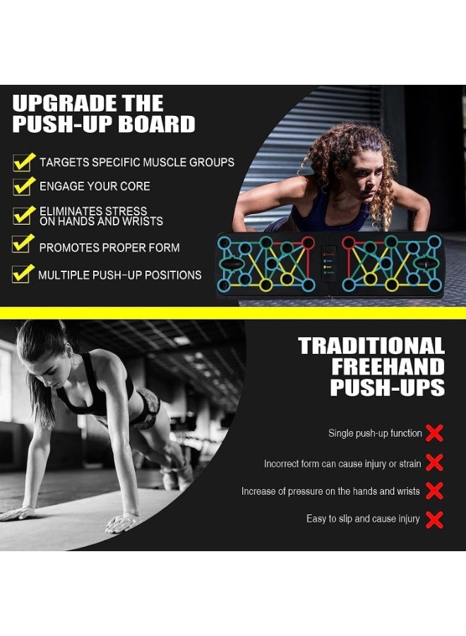 سبورت كيو لوح تمارين الضغط القابل للطي متعدد الوظائف، جهاز احترافي لتمارين عضلات الصدر مع ذراع لتقوية العضلات، مناسب للصالات الرياضية المنزلية ومناسب للرجال والنساء. - Image 3