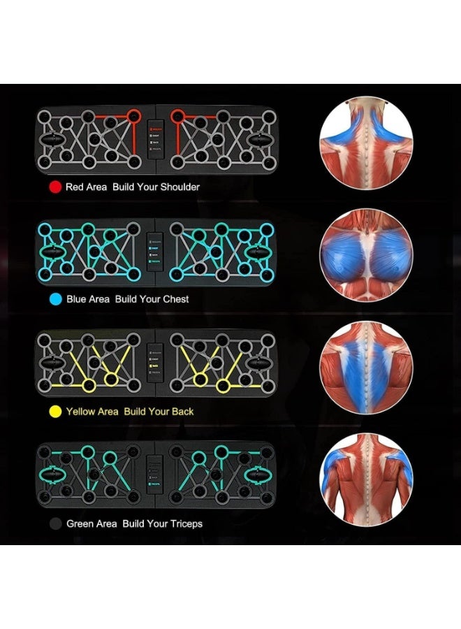 سبورت كيو لوح تمارين الضغط القابل للطي متعدد الوظائف، جهاز احترافي لتمارين عضلات الصدر مع ذراع لتقوية العضلات، مناسب للصالات الرياضية المنزلية ومناسب للرجال والنساء. - Image 4