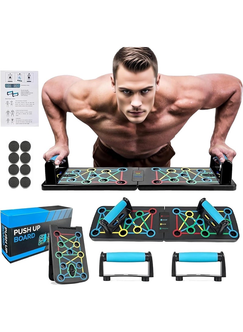 سبورت كيو لوح تمارين الضغط القابل للطي متعدد الوظائف، جهاز احترافي لتمارين عضلات الصدر مع ذراع لتقوية العضلات، مناسب للصالات الرياضية المنزلية ومناسب للرجال والنساء. - Image 1