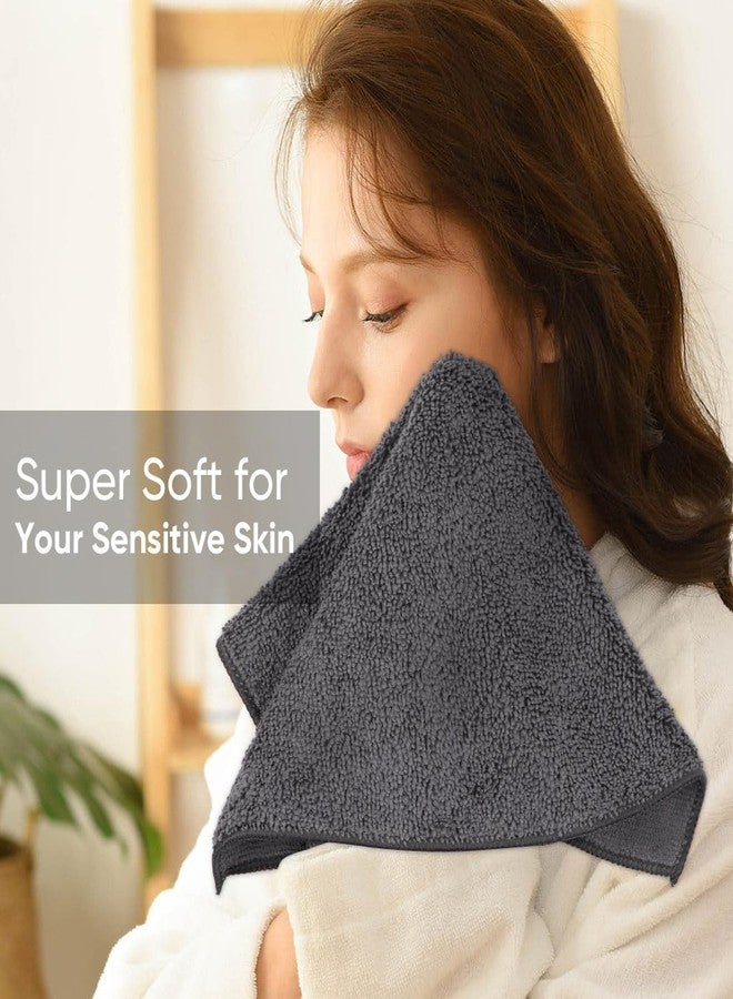 HOMEXCEL Microfiber Washcloths 24 Pack, Highly Absorbent and Soft Face Towel, Multi-Purpose Grey Wash Cloths for Bathroom, Hotel, Spa, Gym, and Kitchen, 12x12 Inch - Image 3