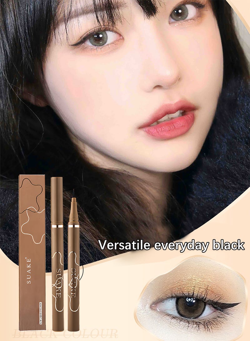 SUAKE Slim Liquid Eyeliner Quick Drying Long Lasting Waterproof No Staining Non Fade Smudge Resistant Natural Precise Ultra Fine Smooth Easy to Use Eye Makeup - Image 2