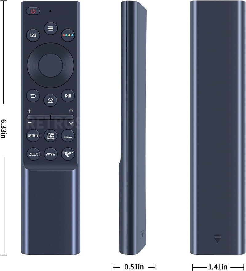 جهاز تحكم عن بعد عالمي متوافق مع جميع أجهزة تلفزيون سامسونج LED وQLED وUHD وSUHD وHDR وLCD وFrame وCurved وSolar وHDTV و4K و8K و3D والتلفزيونات الذكية، مع أزرار لـ Netflix وPrime Video وWWW والمزيد - Image 2