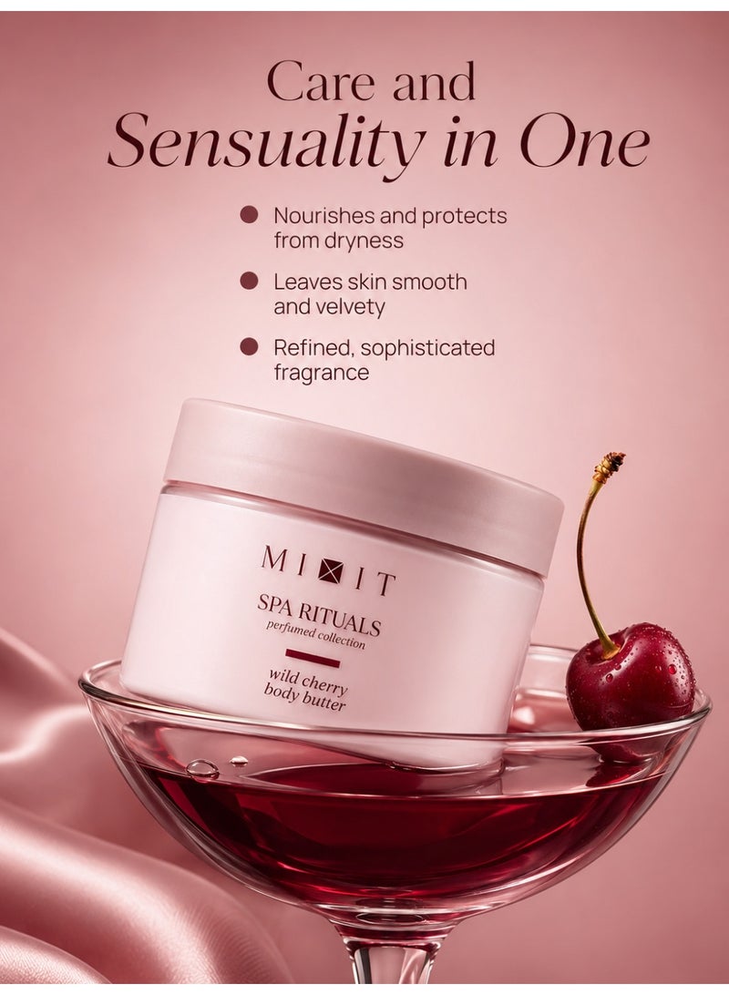 MIXIT Spa Rituals Wild Cherry Nourishing Body Butter, Hydrating Moisturizer with Shea & Macadamia, 250g - Image 5