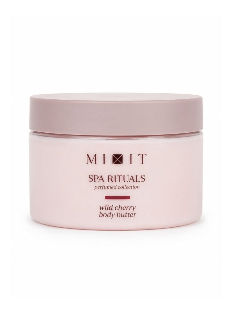 MIXIT Spa Rituals Wild Cherry Nourishing Body Butter, Hydrating Moisturizer with Shea & Macadamia, 250g - Image 1