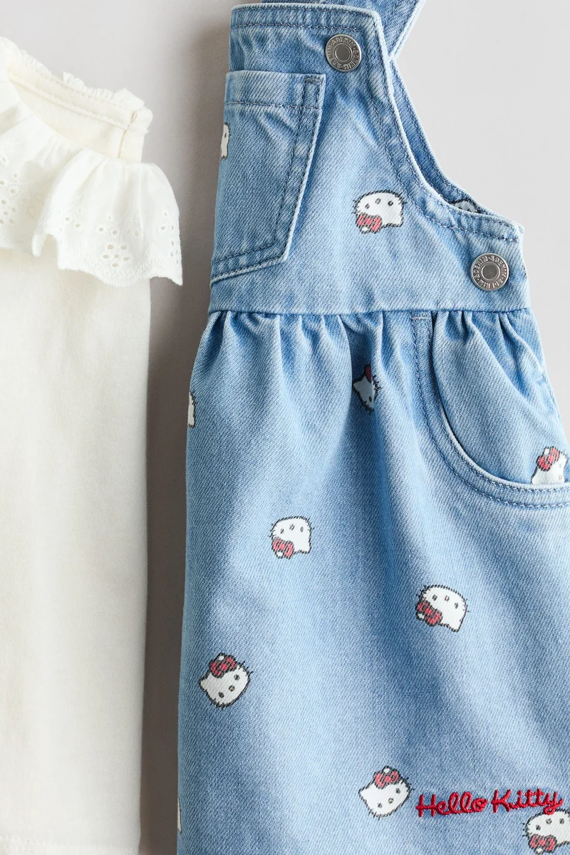 H&M 2-piece dungaree dress and top set