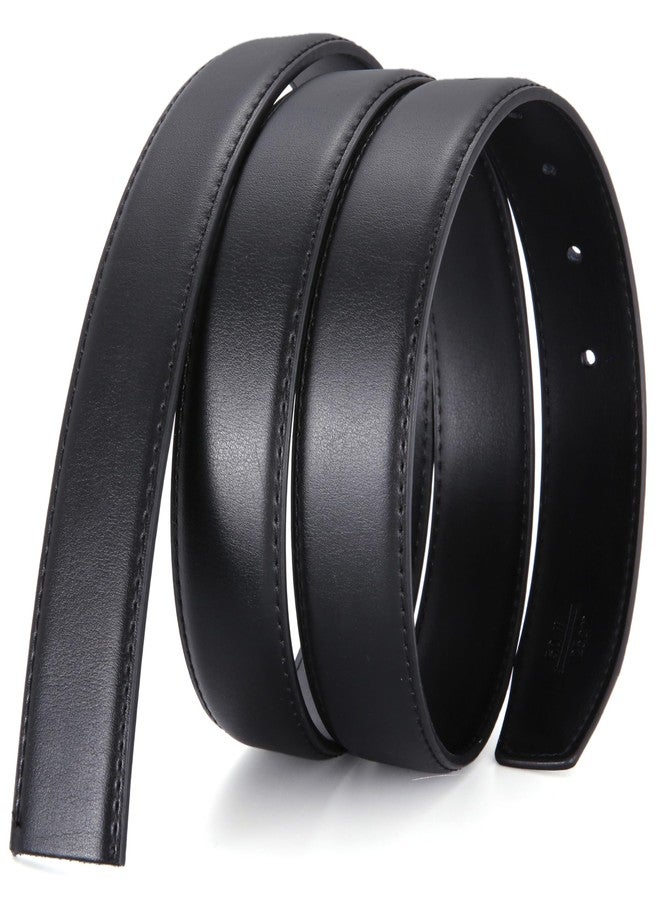Nelbons Men's Leather Hole Belt Strap Without Buckle, Strap ONLY 2.8/3.0/3.2/3.5/3.8cm（5size） wide,replacement belt (Blacklength 125cm Suitable for 28"-43" Waist, Width3.2CM) - Image 1