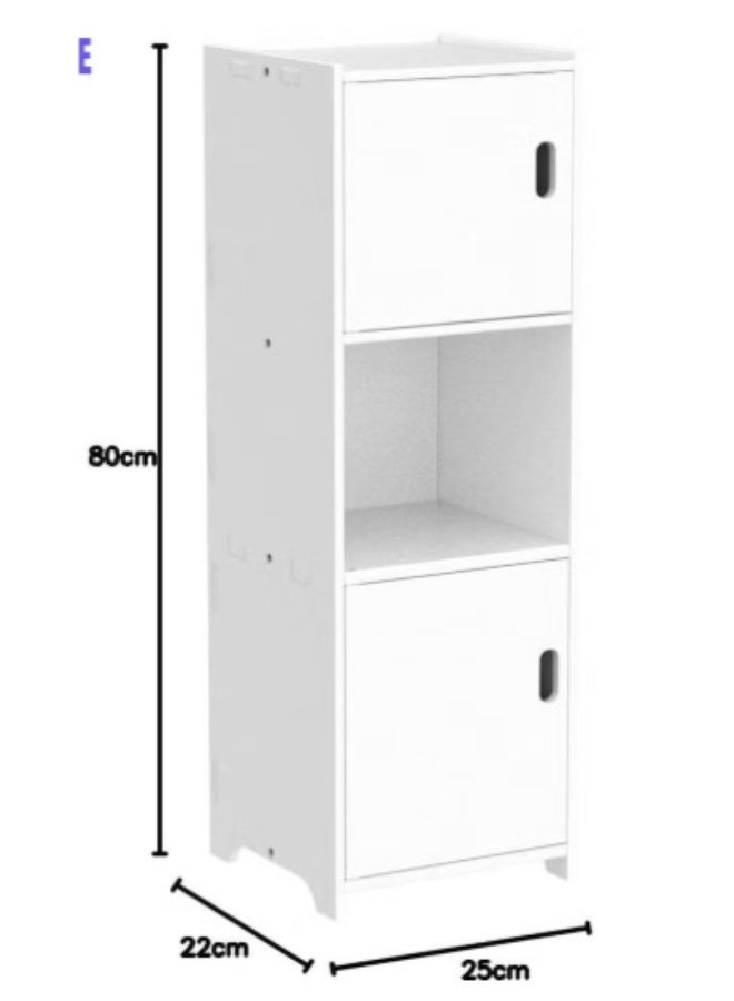 Freestanding White Bathroom Organizer with Doors & Shelf – Perfect for Daily Essentials - Image 2