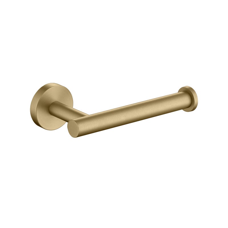 TASTOS TASTOS Brushed Gold Toilet Paper Holder SUS304 Stainless Steel Modern Round Tissue Roll Holders Wall Mount Toilet Paper Roll Dispenser Bathroom 5 inch TP Holder for Kitchen Washroom 