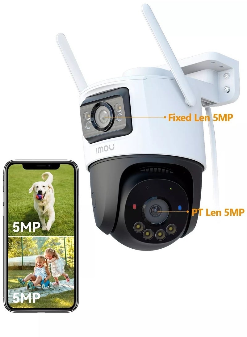 ايمو كاميرا مراقبة خارجية ايمو بتقنية واي فاي مزدوجة العدسات دقة 10 ميجابكسل (5 ميجابكسل + 5 ميجابكسل)، رؤية ليلية ملونة تصل إلى 30 مترًا، اكتشاف الشخص والمركبة بتقنية الذكاء الاصطناعي، تتبع PT التلقائي، صوت ثنائي الاتجاه، صفارة إنذار مدمجة مقاومة للماء والغبار مع حماية احترافية لمواجهة أي عاصفة + بطاقة ذاكرة ميكرو SDXC فائقة السرعة بسعة 128 جيجابايت من أيمو - Image 4