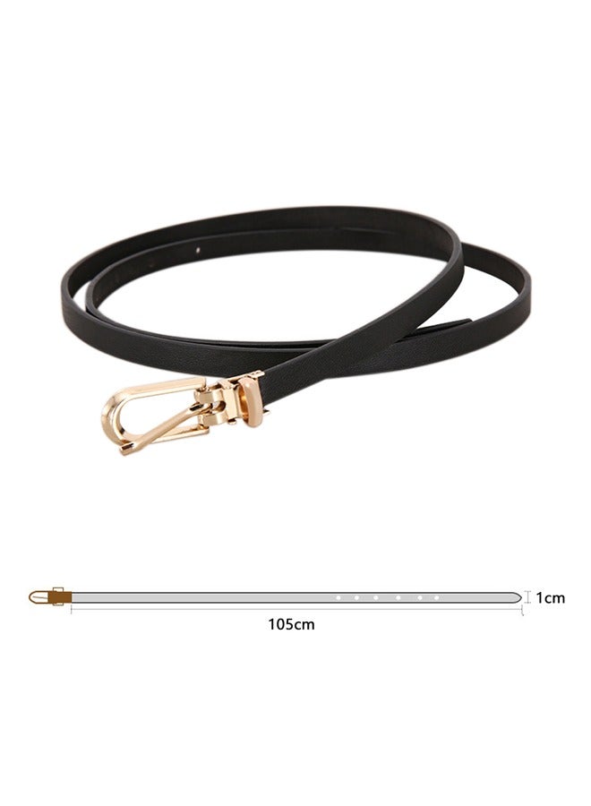 GUSGU 4 Pack Women Skinny PU Leather Belts Slim Thin Belt for Dresses Jeans Pants Ladies Girls Small Waist Belt 1CM Width - Image 2