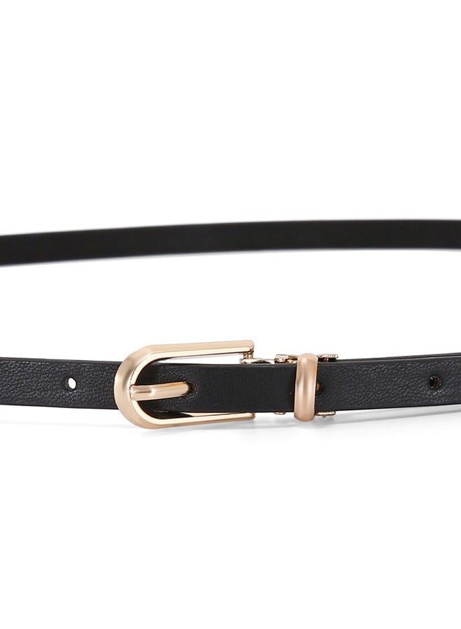 GUSGU 4 Pack Women Skinny PU Leather Belts Slim Thin Belt for Dresses Jeans Pants Ladies Girls Small Waist Belt 1CM Width - Image 3