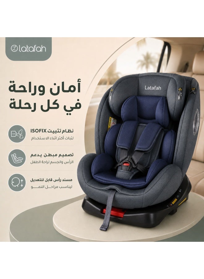 Latafah 360° Rotating Baby Car Seat with ISOFIX – Group 0+/1/2/3 Child Car Seat from Newborn to 12 Years with Side Impact Protection & 5-Point Safety Harness - Image 1