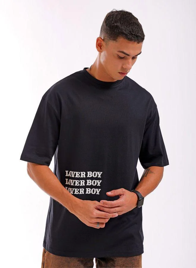 ذا انديان كراج كو Men Boxy Oversized Graphic Back Printed Round Neck Tshirt