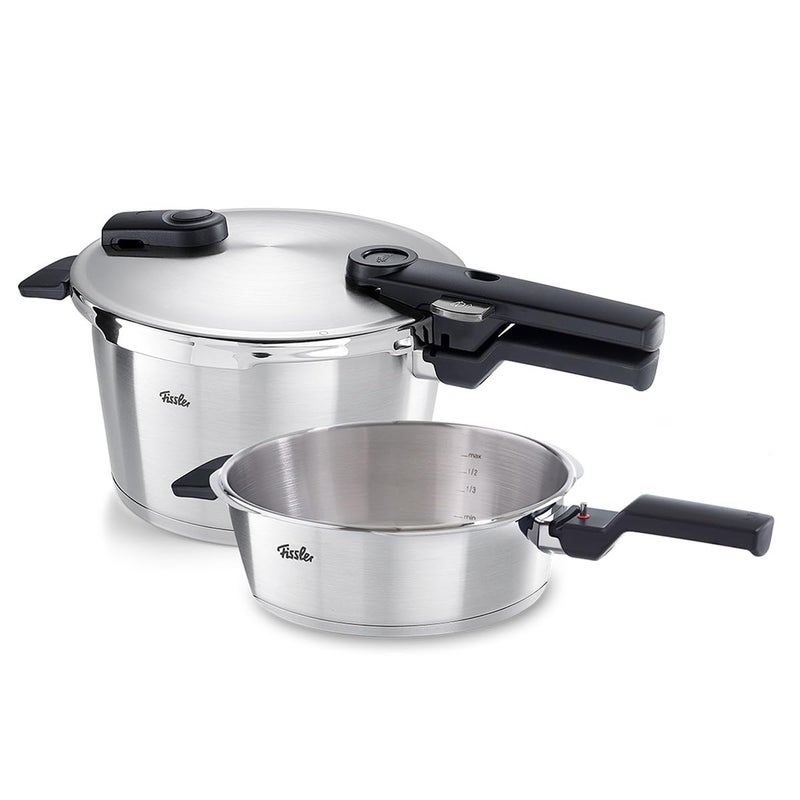 طقم فيسلر فيتاكويك بريميوم 2 قطعة 26 كوارت مقلاة ضغط و 48 كوارت قدر ضغط