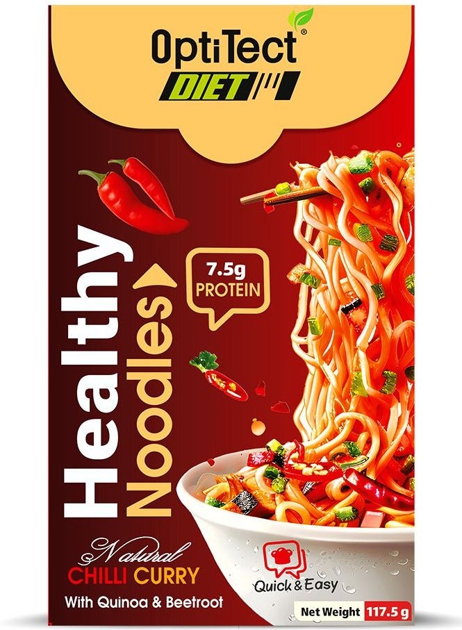 OptiTect Curry Noodles With Quinoa & Beetroot, 117.5 Gm, Rich in Fiber & Protein 