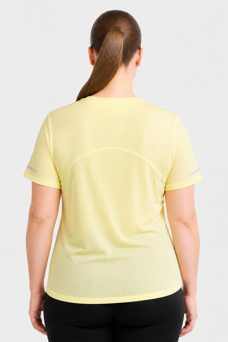 Mizuno Women Sportswear Fit Short Sleeve Training T-Shirt, Lime Yellow - Image 4