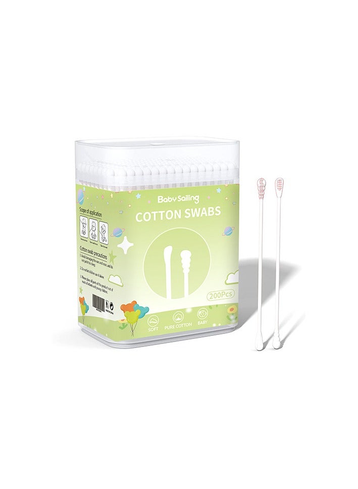 Baby Cotton Swabs, Paper Stick Cotton Swabs For Baby Ear And Nose Cleaning - 200 Pieces (Spiral And Ear Spoon)  - Image 4