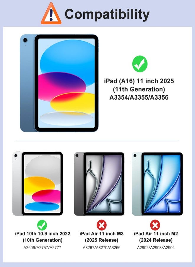 MoKo for iPad (A16) 11th Generation Case 11-inch 2025,iPad 10th Generation Case 2022 with Left Pencil Holder,Slim Trifold iPad11 inch Cover with Crystal Clear TPU Back Shell, Light Blue Purple - Image 2