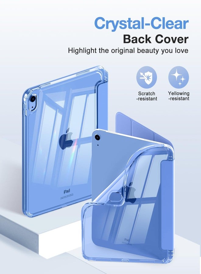 MoKo for iPad (A16) 11th Generation Case 11-inch 2025,iPad 10th Generation Case 2022 with Left Pencil Holder,Slim Trifold iPad11 inch Cover with Crystal Clear TPU Back Shell, Light Blue Purple - Image 3