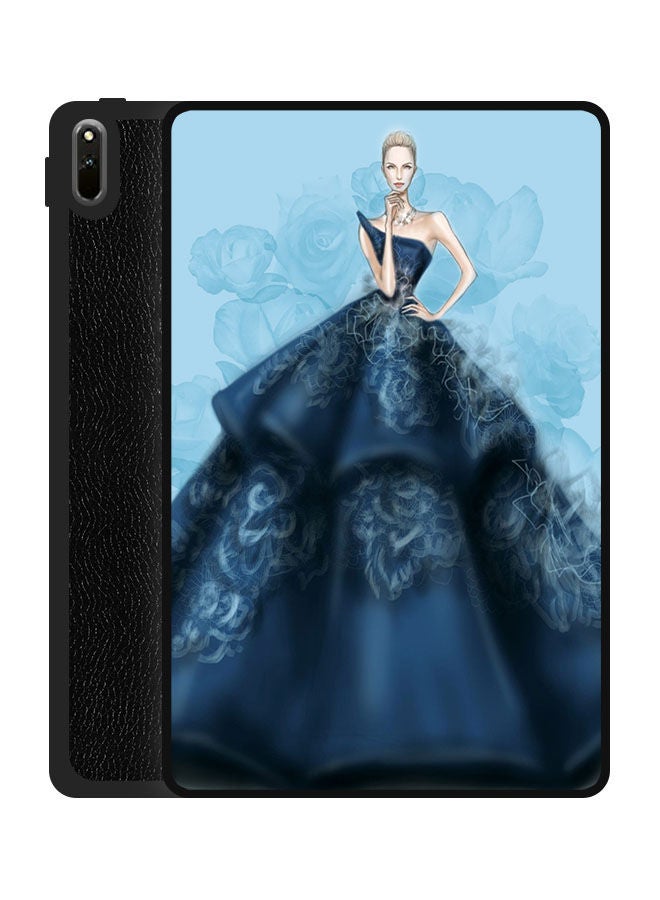 Theodor Protective Flip Case Cover For Huawei MatePad 11 2021 Blue Princess Dress  - Image 1