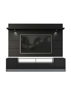 Vanderbilt TV Stand and Cabrini 2.2 Floating Wall TV Panel with LED Lights in Black Gloss and Black Matte in Black Color - pzsku/Z8EF72B77FF119462DCFEZ/45/_/1718121311/68352e65-362f-4de2-a0ef-7c68585c3aff