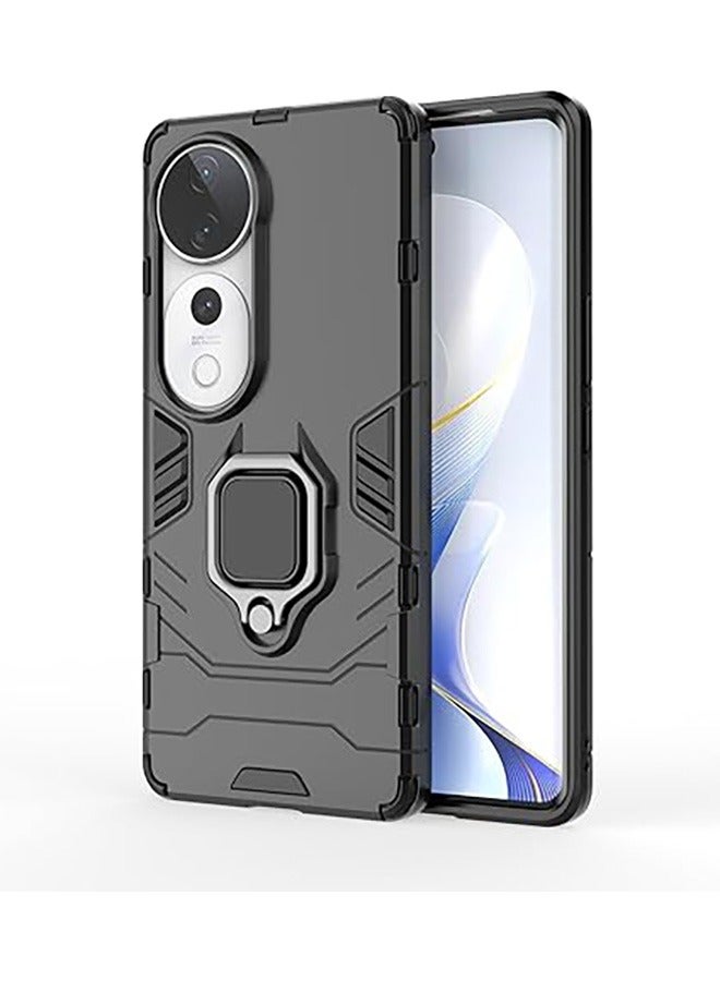 متوافق مع فيفو V40 5G حماية القضية ، مختلطة الثقيلة حماية المدافع قوس مدرعة حماية القضية ، حماية ضد السقوط ، صدمة حماية القضية ، أسود - Image 1